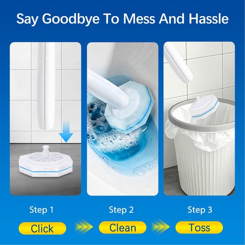 36 Count Toilet Wand Refills Compatible with Clorox Toilet Wand, Disposable Toilet Brush Heads, 5X Cleaning Power, Tear-Resistant, Fresh Scent