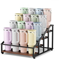 MOJOHAND 4-Tier Stanley Tumbler Organizer - Holds 16 Tumblers & Water Bottles | Versatile Pantry & Kitchen Storage
