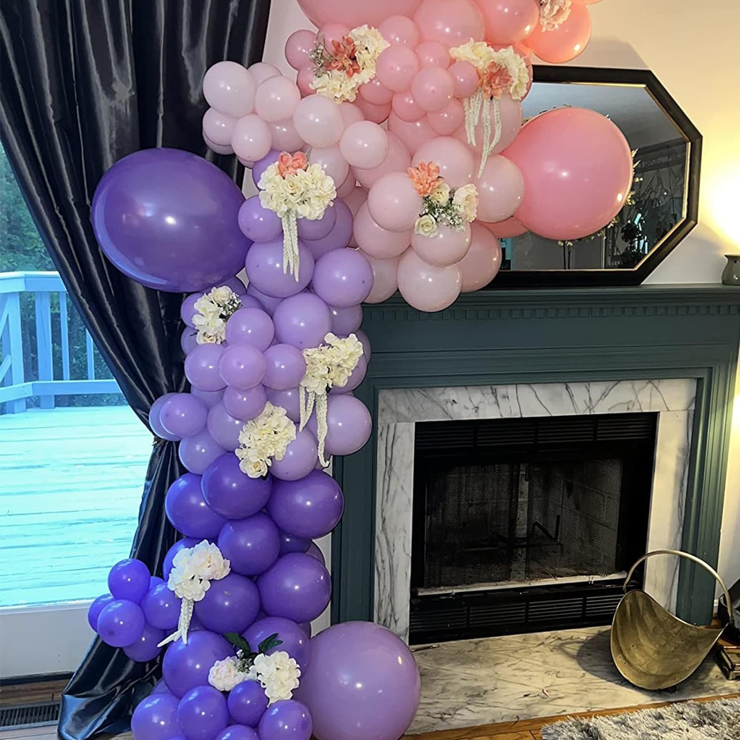 Togvu 12-Inch Metallic Purple & Pink Balloons - 60 Pack Confetti Latex for Birthday & Baby Shower Decor