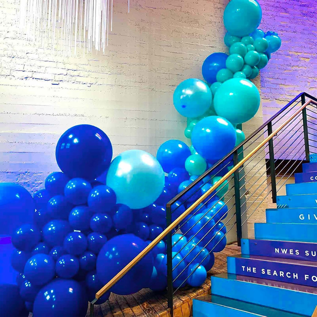 PartyWoo Royal Blue Balloons - 155-Piece Arch Kit for Baby Showers & Graduations | 5-12 Inch Sizes