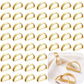 FCDECOR Set of 100 Napkin Rings Metal Gold Semicircle Napkin Ring, Napkin Rings Bulk Dinner Banquet Serviette Decor, Dining Table Setting for Thanksgiving Christmas Halloween Holiday Wedding Party