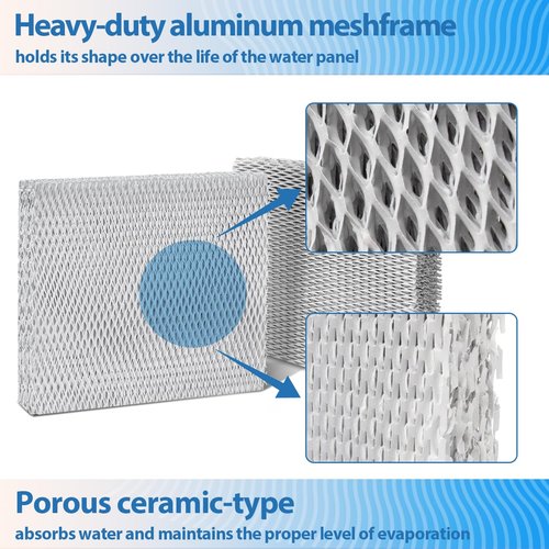 35 Water Panel Humidifier Filter Pad Replacement for Aprilaire 600 600A 600M 700 700A 700M 760 760A 768 350 360 560 560A 568 Whole House Humidifiers; Furnace Humidifier Filter(2 Pack Aluminum Mesh)