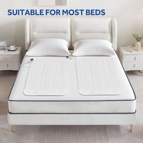 Sealy Heated Mattress Pad Mini Twin Size，31”x 55”Electric Mattress Pad Bed Warmer with 9 Heat Settings & 10 Hours Auto Off, Machine Washable, White