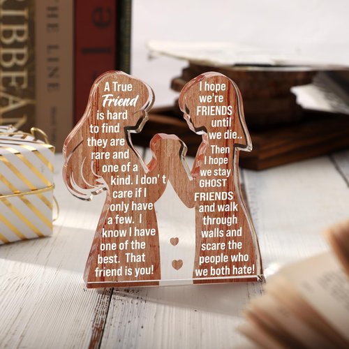 Friend Birthday Gifts for Women Friendship Best Friend Valentines Ideas Soul Sister Female Bestie BFF, Mothers Day Christmas Unique Gifts Friends Forever Inspirational Cheer up Thank You Friend Plaque