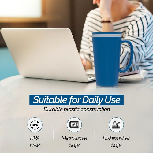 Copco Cone Travel Coffee Mug, 16 oz (Set of 2) - Insulated Mugs with Handle, Double Wall Reusable Tumblers with Twist-Off Spill Resistant Lid, BPA-Free, Microwave & Dishwasher Safe (Blue/Green)