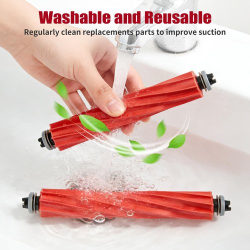 Roller Brush Replacement for Roborock Q7,Q7+,Q7 Max,Q7 Max+,S7 Series,QV 35A/35S, Q Revo,Qrevo S/MaxV/Pro/Plus Robotic Vacuum,Accessories inclue 4 Rubber Main Roller Brush