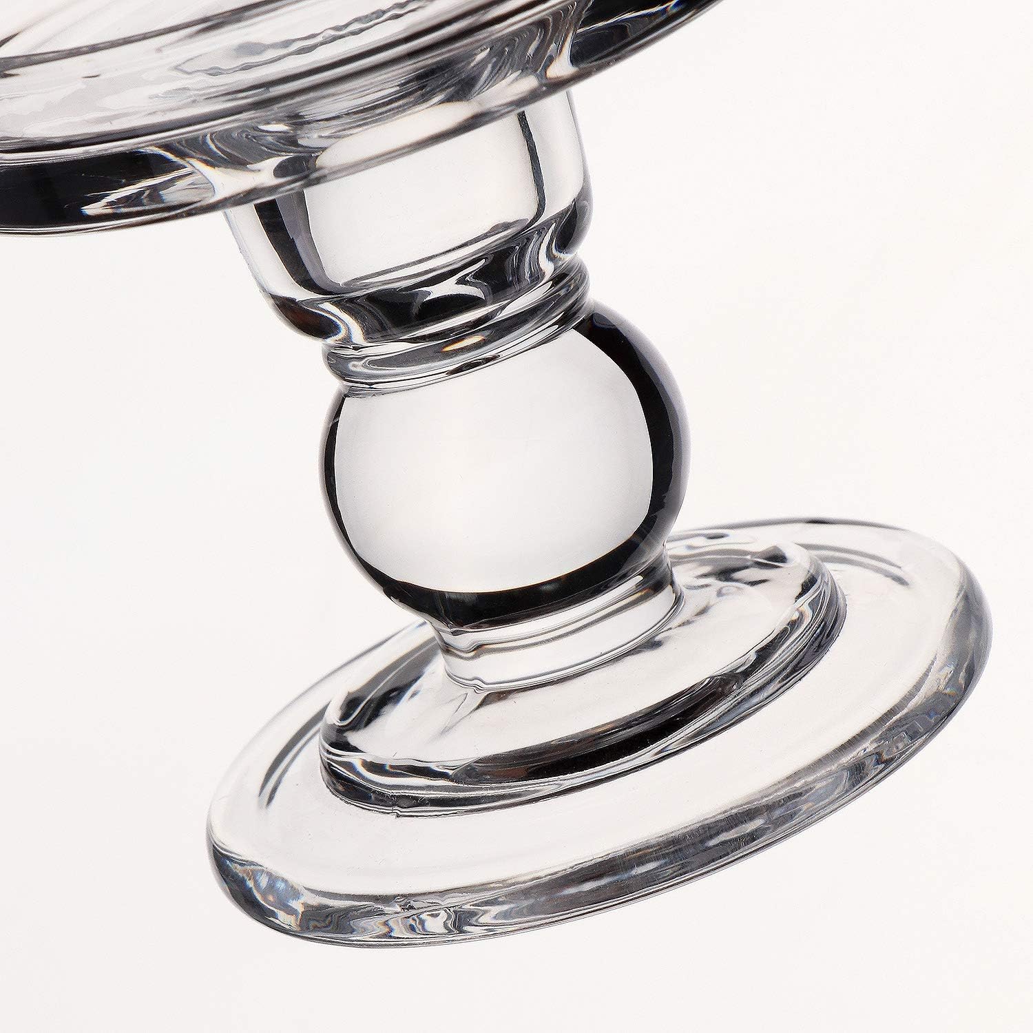 Yeeco Glass Candle Holders - Elegant 3.5" Tall Pillar Design | Set of 2 for Weddings & Dining