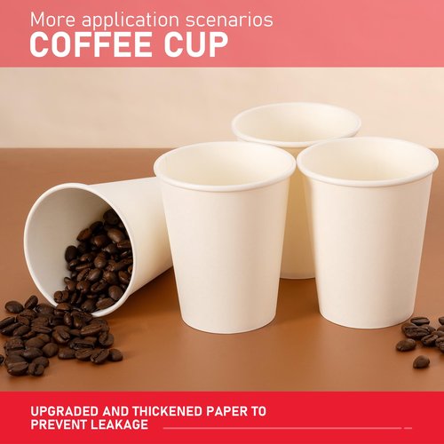 VPACKDUO 1000 Pack 8 oz Paper Cups, Disposable Coffee Cups, White Hot/Cold Beverage Drinking Cups for Water, Coffee, or Juice, Perfect for office, Party, Home