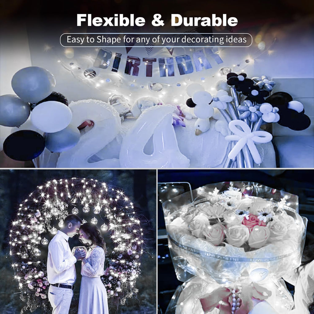 Skiennix 20 Pack LED Fairy Lights - 7FT Waterproof Mini Twinkle String Lights for Christmas & Parties | Cool White