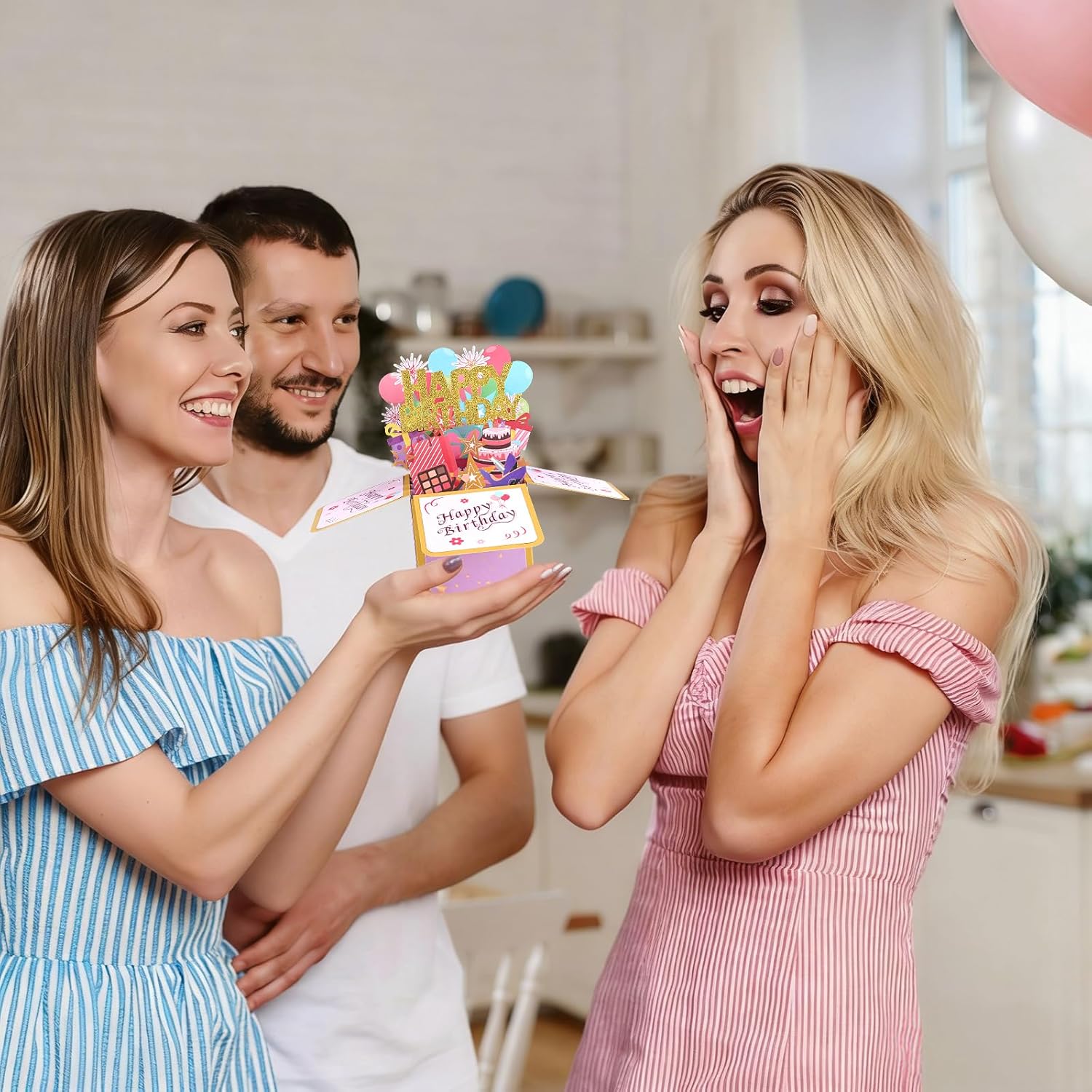 Steford Happy Birthday Pop-Up Card - Unique 3D Greeting Card Gift Box for All Ages | Handmade Design