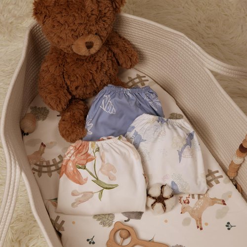 Gllquen Baby Bassinet Sheets Set 2-Pack, Breathable Cozy Bassinet Fitted Sheet Universal Fit Standard Mattress Oval Rectangle Cradle Baby Sheets for Baby Boy Girls Unisex 32"x16"(Lily)