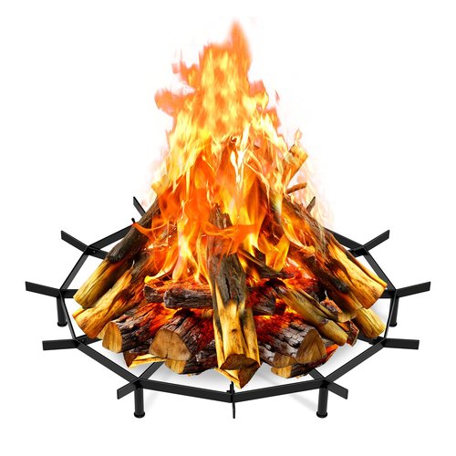 Firepit Grate Round 24 Inch Heavy Duty,Fireplace Log Grate Round Metal for Outdoor,Fire Pit Grate Campfire,Firewood Grates for Fireplace Rounds Indoor for Chimney Hearth,Camping Tools