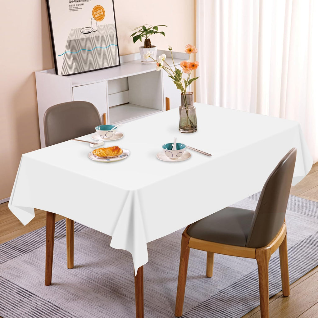 Regine Switzerland Disposable Tablecloths - 40 Pack White Rectangle Covers | 54"x108" for Parties