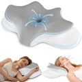 Cervical Neck Pillow for Pain Relief, Ergonomic Contour Pillow for Sleeping, 2 Heights Cooling Pillow for Neck and Shoulder Support, Memory Foam Orthopedic Pillow for Side Back Stomach Sleepers