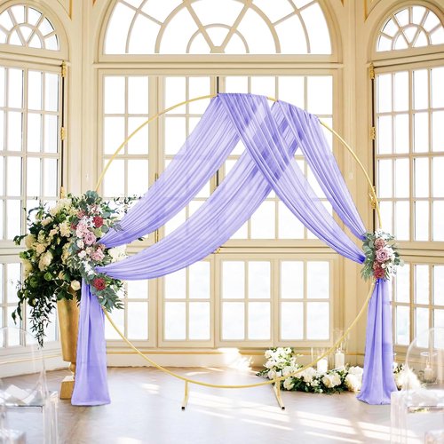 Lavender Chiffon Draping Fabric by Skiennix - 20 FT Sheer Wedding Arch Backdrop Curtain for Ceremonies