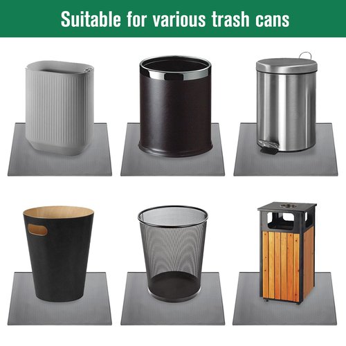 Trash Can Mat, Silicone Material with Non-Slip Particles to Prevent Trash Can Movement and Protect Floors, Raised Edges to Prevent Spills, Suitable for Kitchen, Living Room, Bedroom (11.8"x18.9")