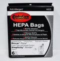 EnviroCare Replacement HEPA Filtration Vacuum Cleaner bags made to fit Riccar Prima and Simplicity Wonder Type C Canisters with Green Collar System 6 bags
