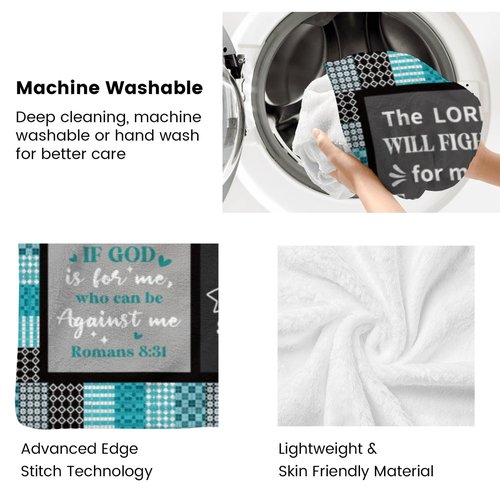 UHANKRU Christian Blanket for Women Faith - Teal Christian Gift - I Am a Child of God Blanket - Inspirational Religious Birthday Gifts for Women, Baptism Gifts for Girl, 60"x50"