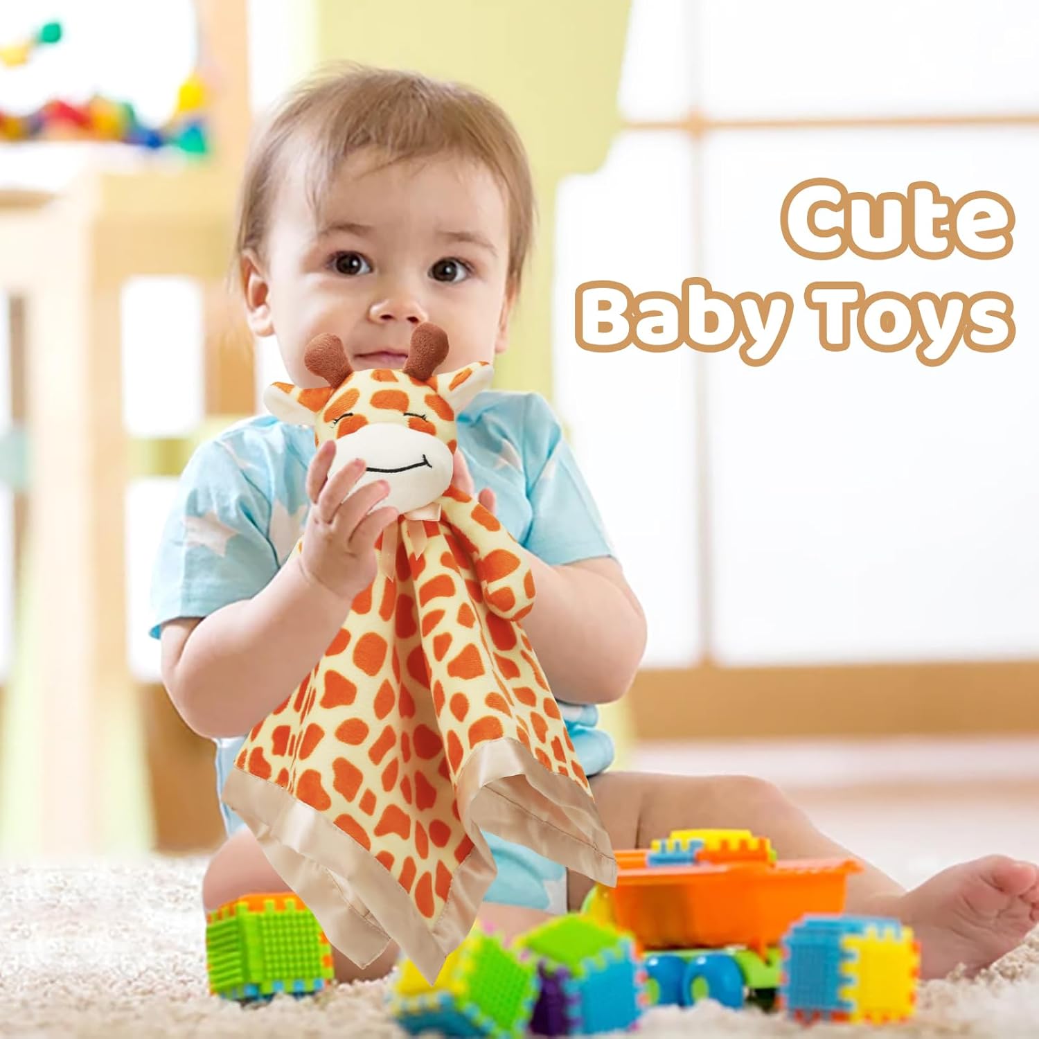 Pro Goleem Giraffe Lovey - Soft Security Blanket & Snuggle Toy for Infants | 16-Inch Unisex Gift