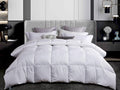Martha Stewart 650 Fill Power Fluffy White Down Comforter - Light Warmth Down Duvet Insert 300 Thread Count 100% Sateen Cotton Bedding Comforter with Corner Loops Twin Size Made in USA - 68" x 90"