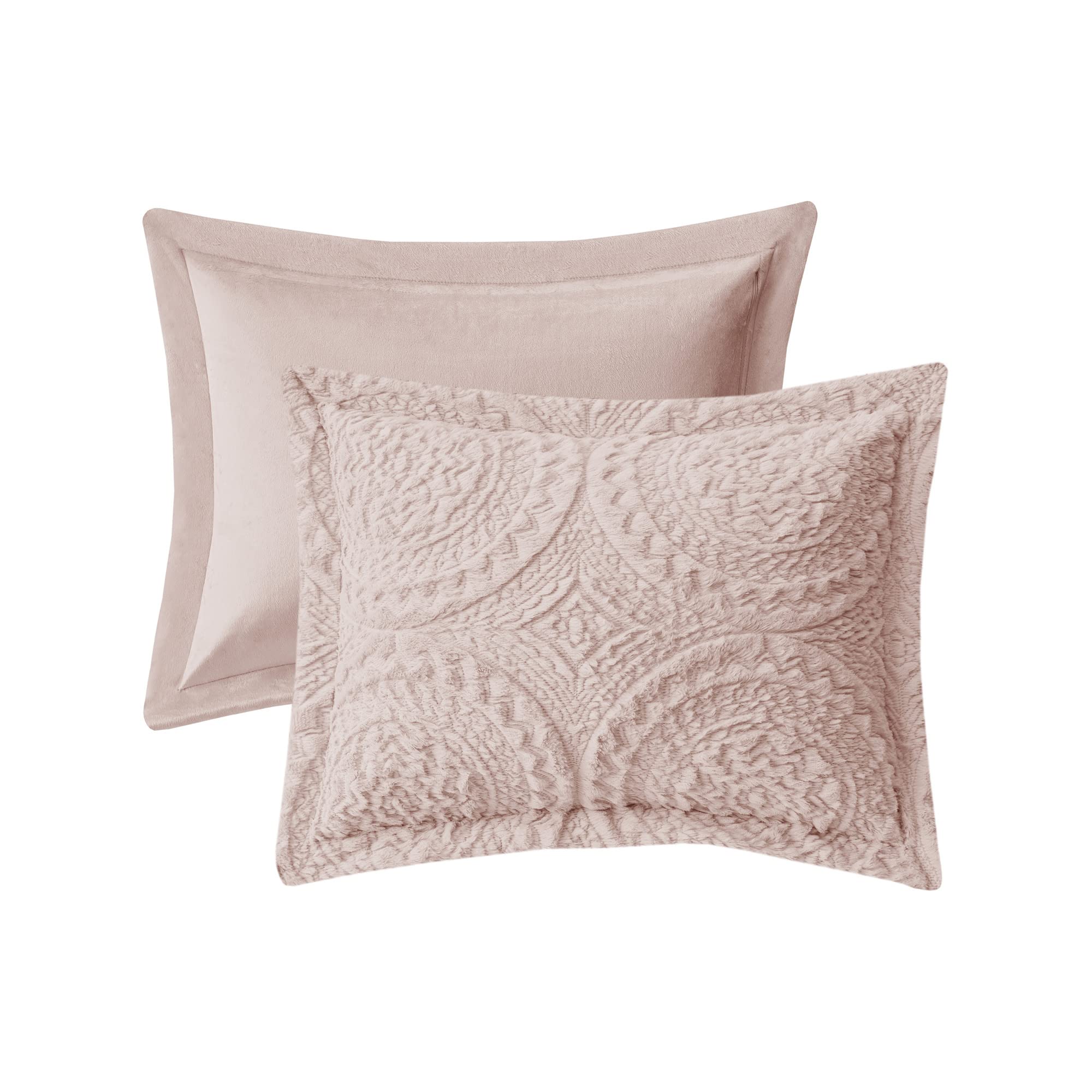 Madison Park Ultra Soft Luxury Premium Plush Comforter Mini Modern All Season Down Alternative Bedding Set with Matching Sham, Twin, Blush