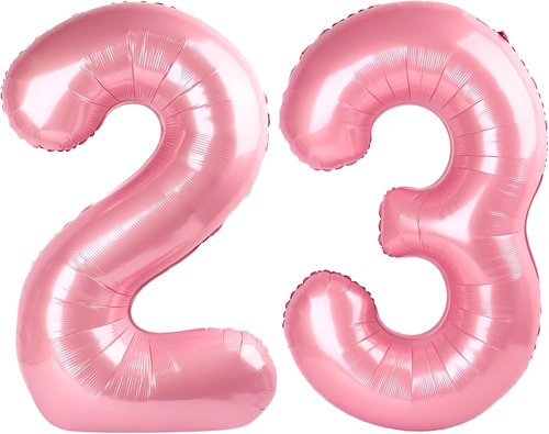 Big Foil 23 Balloon by 40 Inch | Pastel Pink Birthday Decorations for Women & Graduations