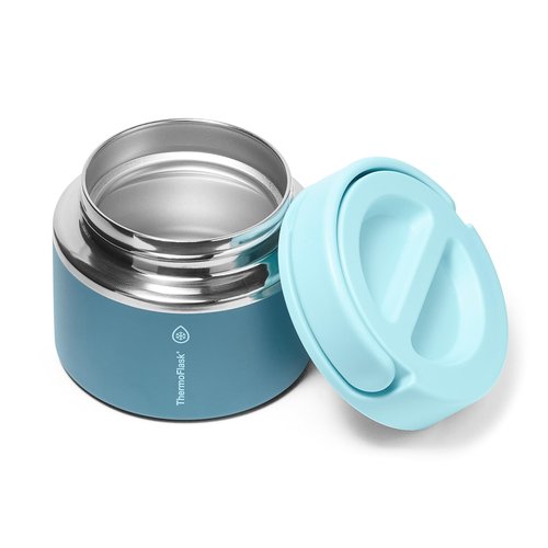 ThermoFlask 12 oz Double Wall Insulated Food Jar, Ocean Mist