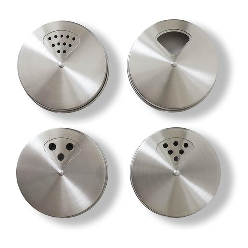 Stainless Steel Adjustable Spice Lid for Mason Jar (Regular Mouth, 4 Pack)