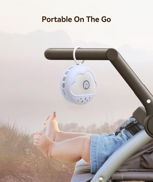 Dreamegg White Noise Machine - Portable Baby Sound Machine with 21 Soothing Sounds & Silicone Cover | Blue