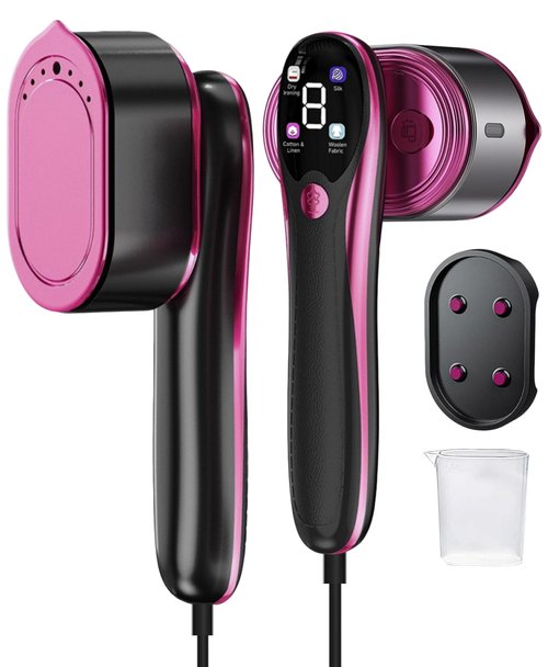 Travel Steamer for Clothes,12s Heat up,Multi-level Adjustment,2-in-1 Handheld Portable Small Garment Steamer Iron,Ceramic Rapid-Heating Panel,Travel & Home,110-120V
