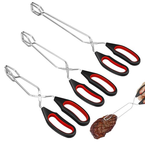 Stainless Steel Scissor Tongs,9.25'',11.02'',12.99''(3 Pcs)