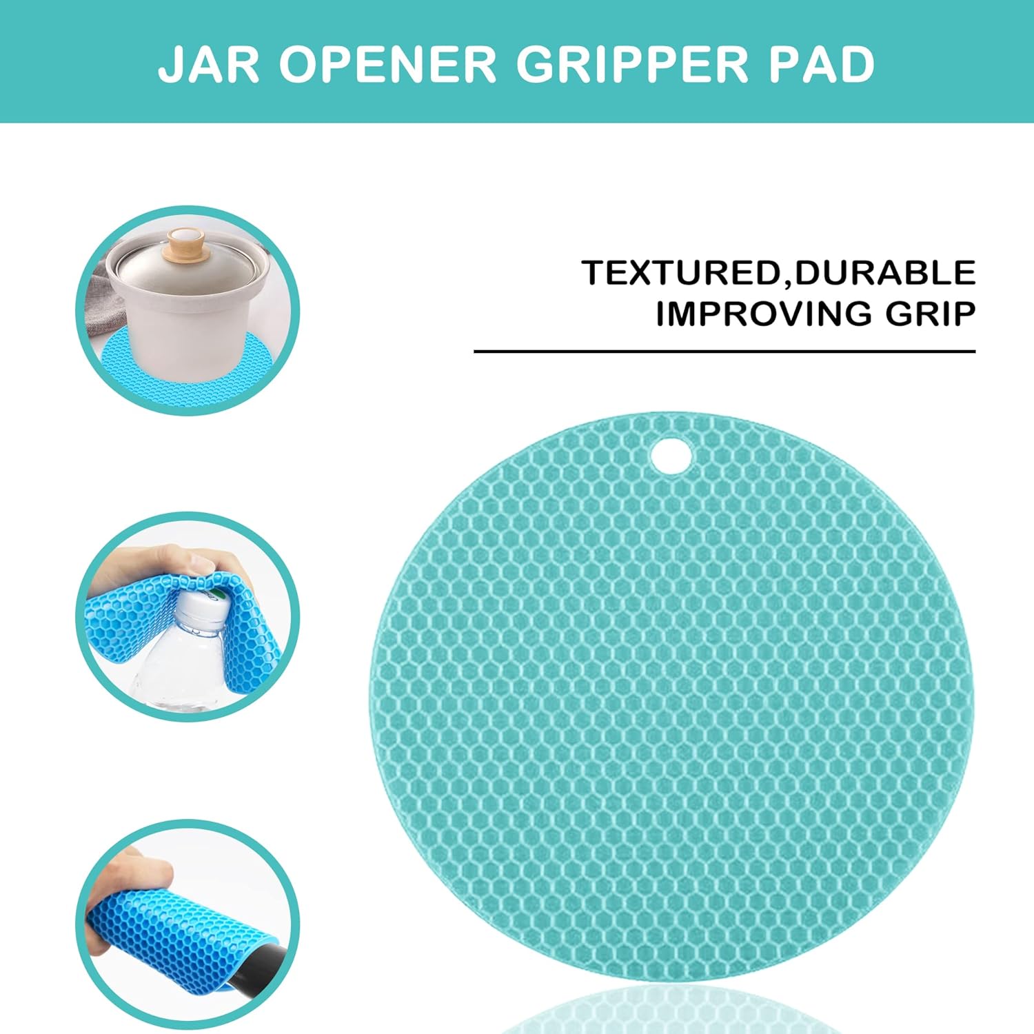 Skiennix Jar Opener - 5-in-1 Multi-Function Tool for Seniors & Arthritic Hands | Non-Slip Grip & Corkscrew (Blue)