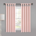 Lush Decor, Blue Insulated Knotted Tab Top Blackout Window Curtain Panel Pair