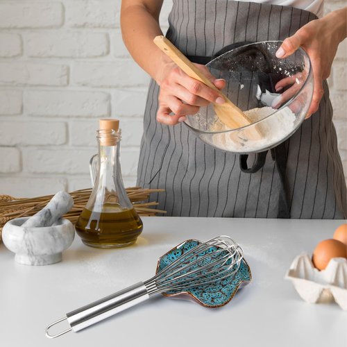 Spoon Rest for Stove Top, 5.3 Inch Ceramic Spoon Holder for Kitchen Counter, Ladle, Spatula, Coffee Spoon Rest, Modern Kitchen Decor Housewarming Thanksgiving Gift