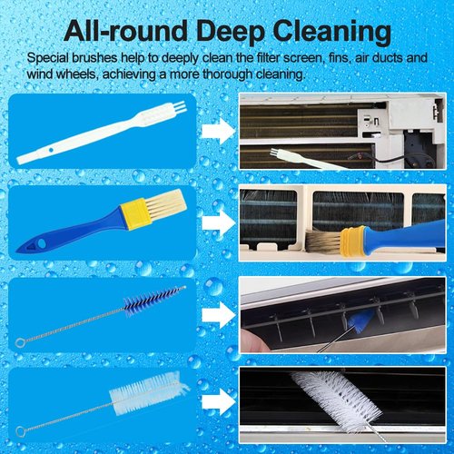 Ac Cleaning Bag With Support Rods, Air Conditioner Cleaning Kit with Strong Washing Tool, Ac Cleaning kit, Minisplit Cleaning Kit, Air Conditioning Water Bag Kit Universal for Home AC Cleaning