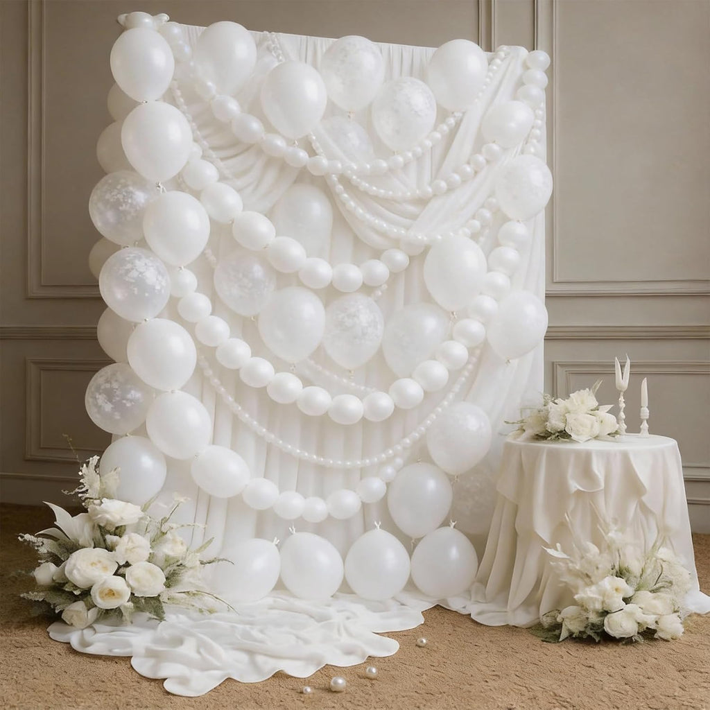 White Linking Balloons by [Brand Name] - 100pcs 6 Inch Quick Link Balloons for Stunning Wedding & Party Decor