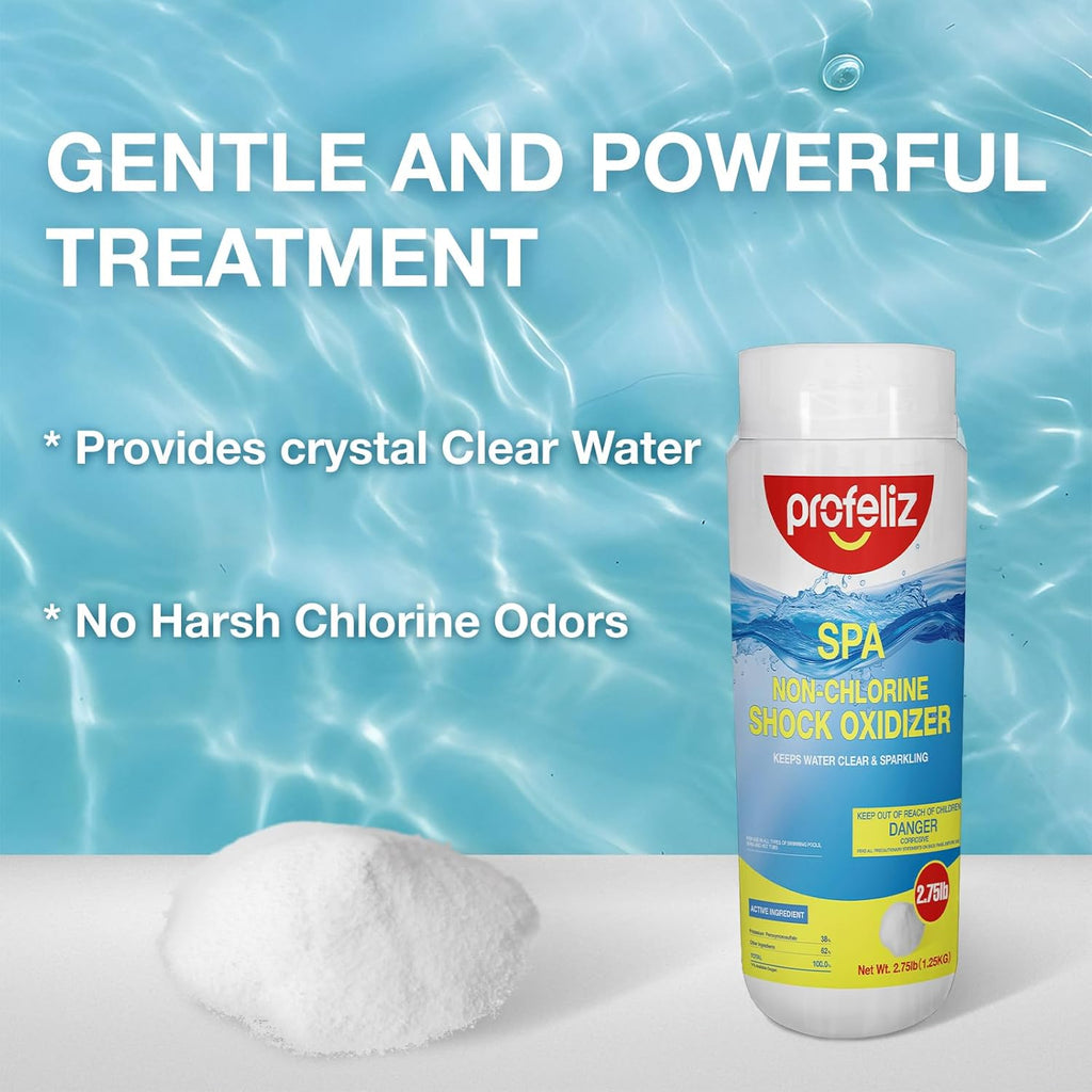 Profeliz Non-Chlorine Shock for Hot Tub & Spa - Chlorine-Free Oxidizer, 4 Pack, 11lb