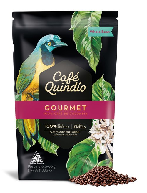 Cafe Quindio Medium Roast 100% Colombian Excelso Whole Bean Arabica Coffee (88 Ounce (Pack of 1), Gourmet)