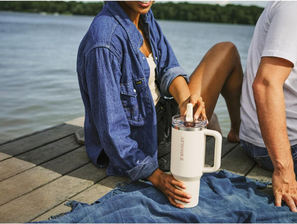 STANLEY Quencher ProTour 40 oz Tumbler - Leakproof Lid, Built-In Straw & Handle | Insulated, BPA-Free | Cream