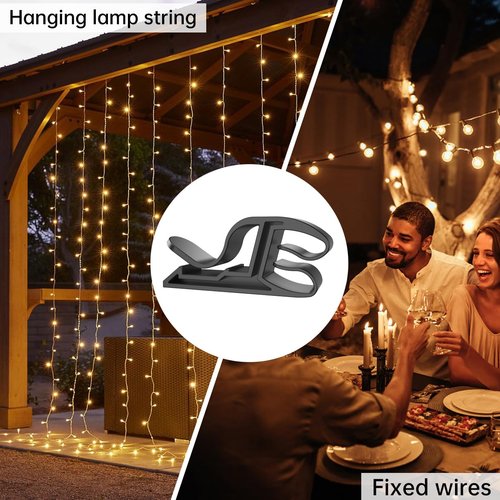 GEZIDEA 50 Pack Christmas Light Clips Outdoor, Universal Gutter & Shingle Clips for Hanging Mini String Lights, Roof, House, Yard, Holiday Decorations