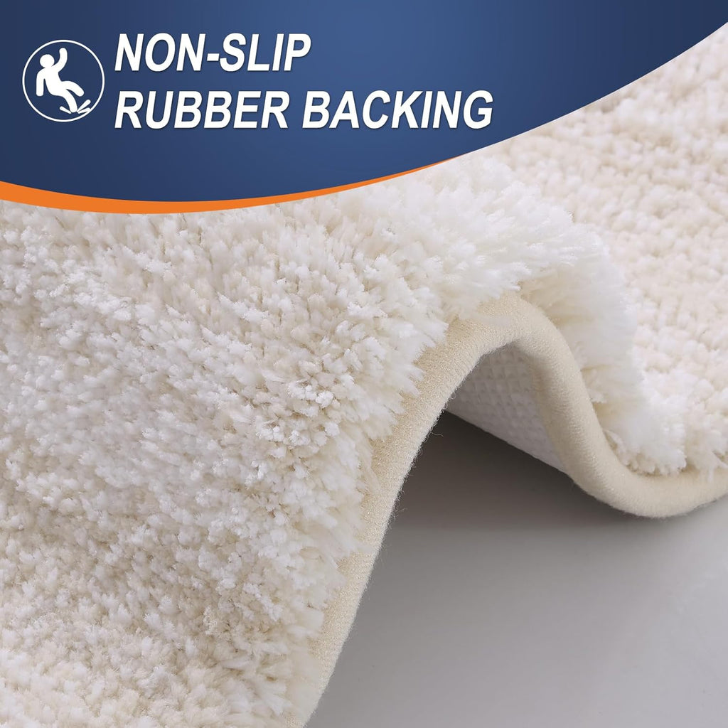 OLANLY Bathroom Runner Rug - Extra Soft Microfiber Mat | Quick-Dry, Washable, 47x20, Light Beige