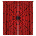 Hero Spider Web Window Curtains for Kids, Black Spiderweb Kids Red Curtains Blackout Rod Pocket Windows Treatments for Boy Girl Baby Nursery Toddler Children Bedroom 42x45in