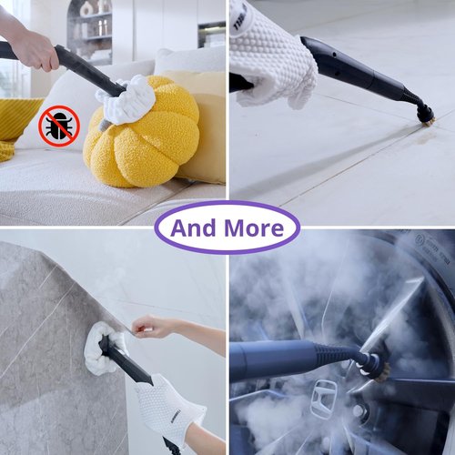 Canister Steam Cleaner - 50-Second Heat-Up, 0.6 Gal Tank, 1650W Power | 21-Piece Kit for Versatile Cleaning