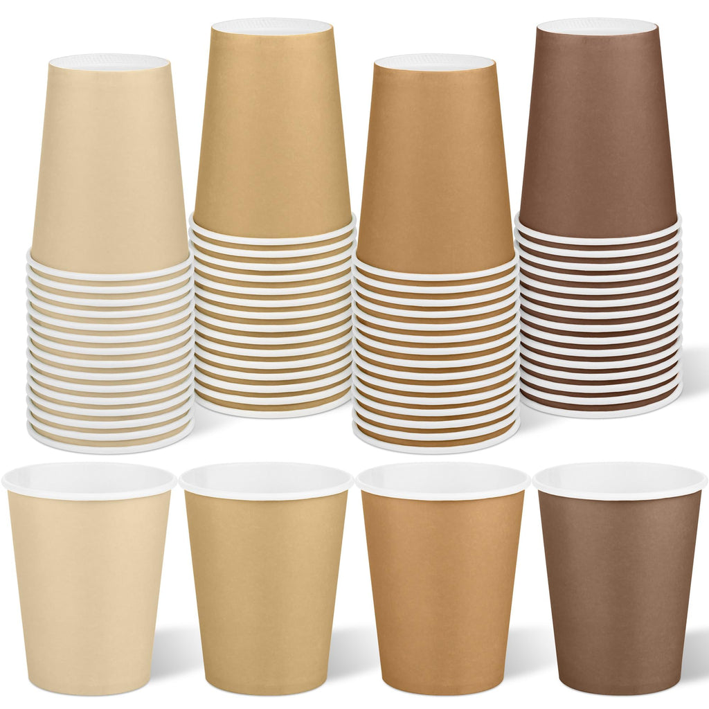 URATOT 60 Pieces 9 Ounce Brown Paper Cups Gradient Color Disposable Coffee Cups Party Cups Beverage Drinking Cups for Party, DIY and Holiday Party Supplies
