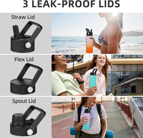BJPKPK 40oz Stainless Steel Insulated Water Bottle - BPA-Free, Leakproof Thermos for Sports & Gym, Sakura