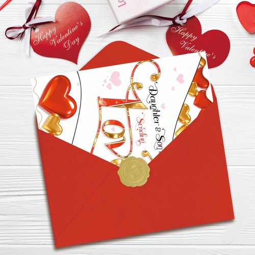 OJsensai Valentine’s Day Card for Daughter and Son in Law from Parents, Valentines Decorations Gifts Ideas