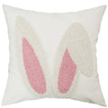 GEEORY 3D Embroidered Easter Bunny Pillow Cover 18x18 Inch, Spring & Easter Decorations Farmhouse Home Decor Throw Pillow Case for Sofa & Bed GX015-1-18