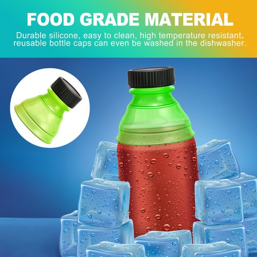 KornaDoz 12 Pack Soda Can Lids, Reusable & Spill-Proof Pop Can Covers to Keep Drinks Fizzy, Protector Tops for Picnics, Beach, Parties & Outdoor Activities