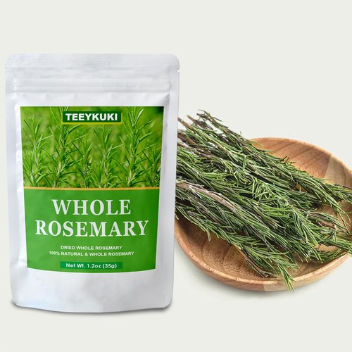 Natural Dried Whole Rosemary Sprigs, 1.24oz(35.0g), 10~15 Sprigs, Premium Grade Dried Rosemary Sprigs for Baking & Beverages, Non-GMO