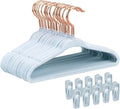 Tonswachic 11-Inch Baby Closet Hangers - Soft Velvet Non-Slip Design with 10 Clips | Blue 30-Pack